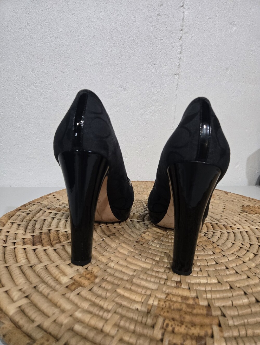 Coach Breana Monogram Peep Toe Heels - Picture 6 of 10